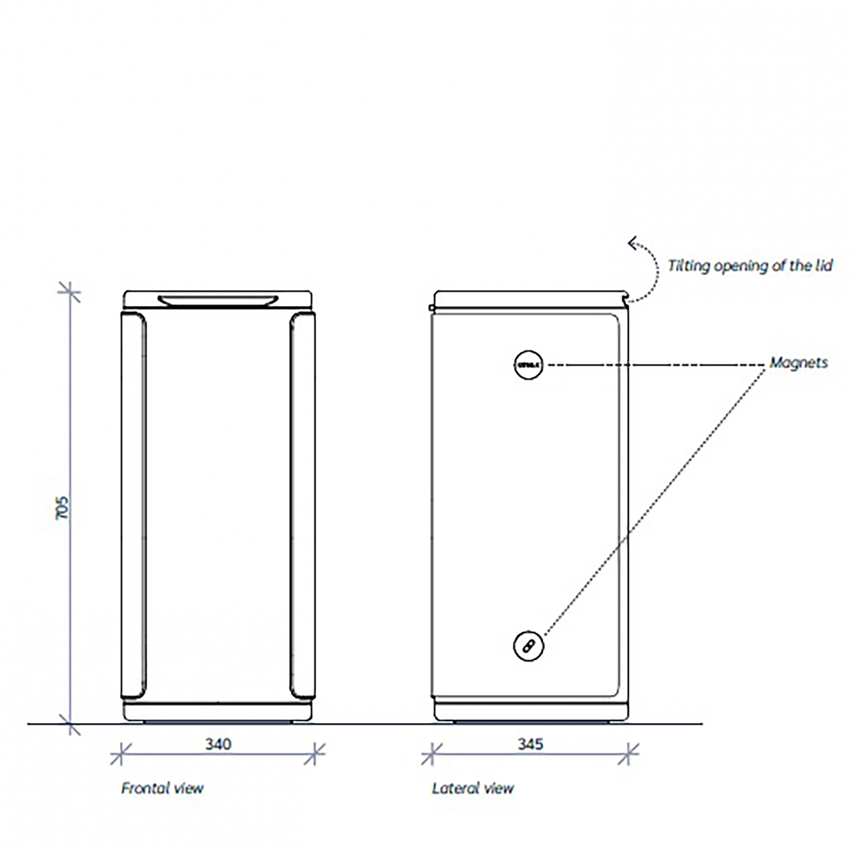 Källsorteringskärl papper MBG Wastee 
