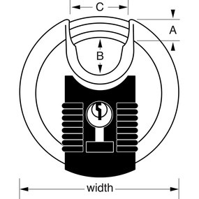 Hänglås MBG Excell Discus 70 mm 